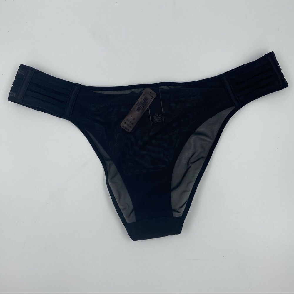NWT Victoria's Secret Mesh Black Cheekini Panties Underwear - Picture 2 of 7